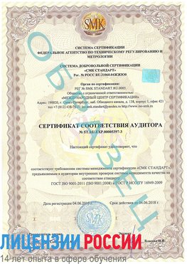 Образец сертификата соответствия аудитора №ST.RU.EXP.00005397-3 Новый Уренгой Сертификат ISO/TS 16949